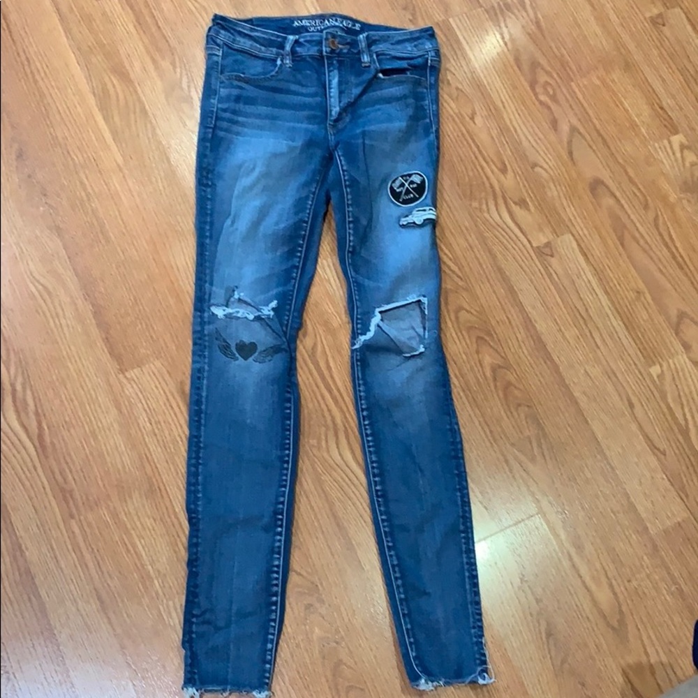 American Eagle patch Jeans